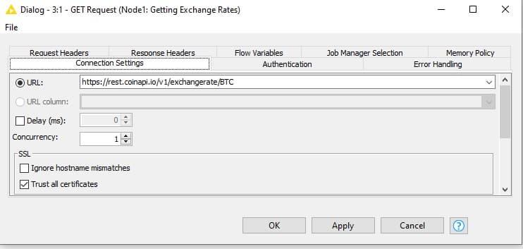 Configuring Get Request block - url